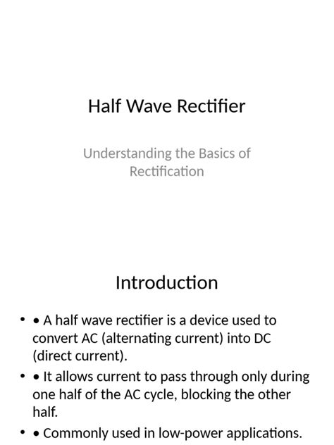 Image result for Half-Wave Rectifier Introduction Page