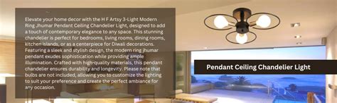 Buy H.F Artsy 3-Light Modern Ring Jhumar Pendant Ceiling Chandelier ...