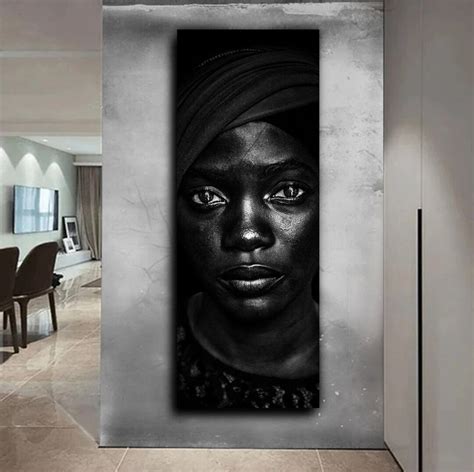African Girl Canvas Print,black Canvas Wall Art, African Woman Canvas ...