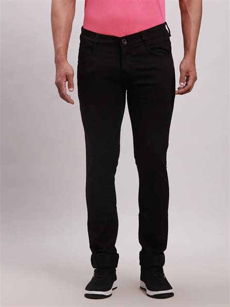 Parx Men Black Jacquard Skinny Fit Cotton Blend Jeans – MyRaymond