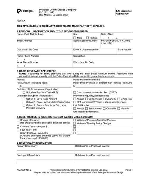 Sample Life Insurance Application Forms 的图像结果