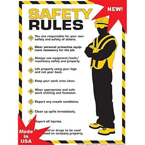 Workplace Safety Rules Poster 18 X 24 Poster (24 | Ubuy India
