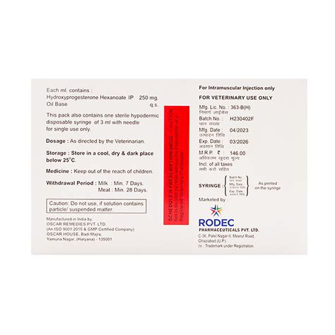 Hygen: Hydroxyprogesterone Injection | Rodec Pharmaceuticals