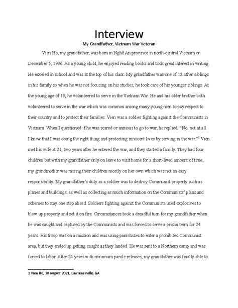 Interview- Someone who experienced a significant historical event ...