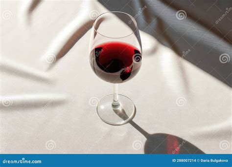 A Glass of Trendy Low-alcohol Red Wine on a Table, Surrounded by the ...