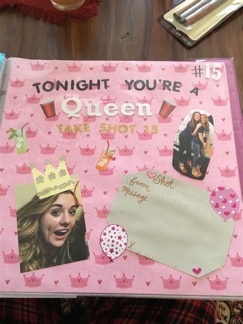 Shot book page | 21st birthday shot book, Shot book pages, Shot book