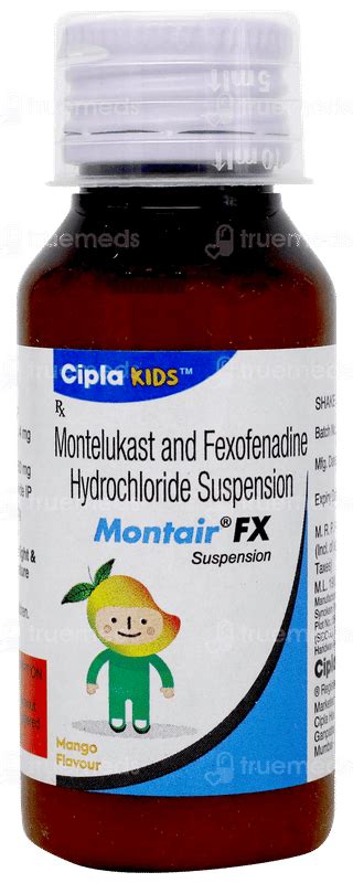 Montair Fx Syrup 60ml - Uses, Side Effects, Dosage, Price | Truemeds