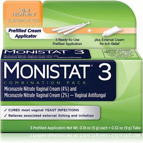 Monistat 3 Day Yeast Infection Treatment for Women, 3 Miconazole Pre ...