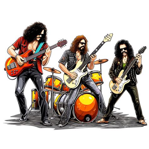Premium Photo | Beautiful Rock and roll band clipart illustration