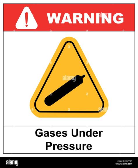 Gases under pressure sign. Vector sticker label for public places ...