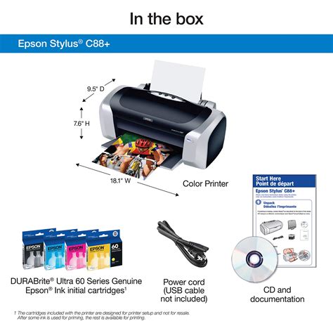 Buy Epson Stylus C88+ Inkjet Printer Color 5760 x 1440 dpi Print Plain ...