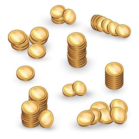 Golden coin set Vectors - Download Free High-Quality Vectors from ...