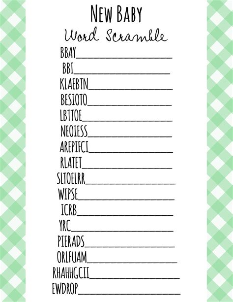 Free Printable Shower Games 31 Baby Shower Games (Fun For Guests And