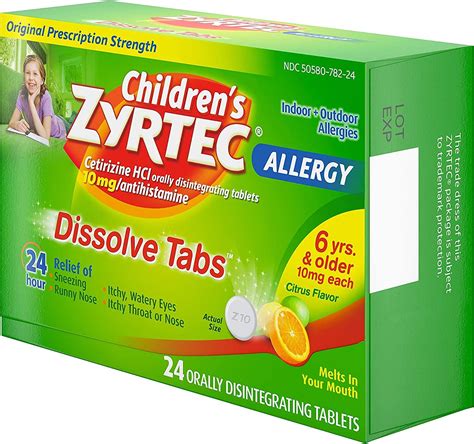 Children's Zyrtec 24 Hour Citrus Flavored Allergy Relief Tablets - 24 ct | Buy Now with Express ...