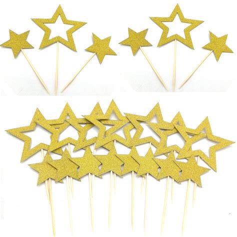 Buy Gold Star Cupcake Toppers Star Cupcake Toppers Twinkle Little Star ...