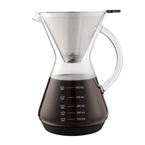 InstaCuppa Pour Over Drip Coffee Maker with Borosilicate Glass Carafe