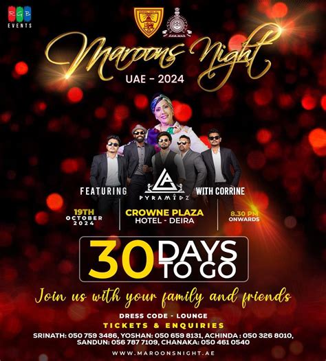 Maroons Night 2024, Crowne Plaza Hotel Dubai Deira, Sharjah, 19 October ...