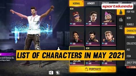 List of Free Fire characters available in the game in May 2021