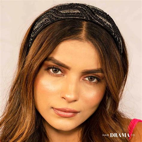 Embellished Flat Band - Black | Hair Drama Company