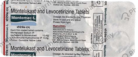 Montemac L Strip Of 10 Tablets: Uses, Side Effects, Price & Dosage ...