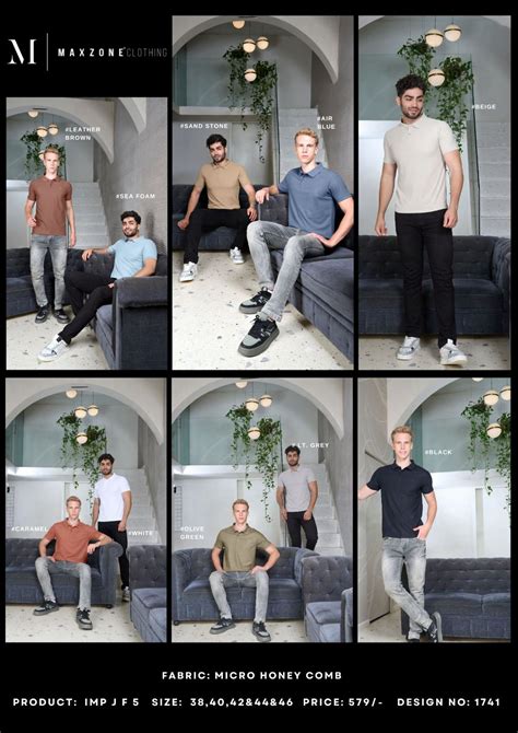 Collar Neck Imp J F 5 Maxzone Clothing Honey Comb Mens Tshirts Manufac ...