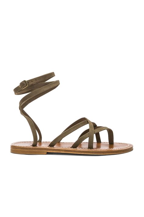 K Jacques Zenobie Sandal in Nubuck Kaki | FWRD