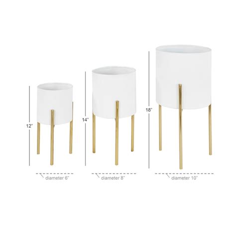 Grayson Lane 3-Pack Round 10-in W Large White Metal Contemporary/Modern ...