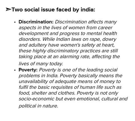 discuss any two social issues faced by india Write your views how to ...