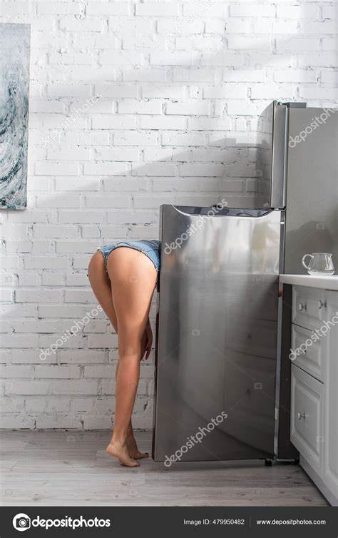Cropped View Sexy Woman Bending Fridge — Stock Photo © HayDmitriy ...