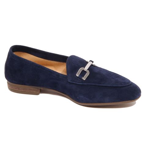 G1286 mocassino donna UNISA DALCY suede blue loafer woman
