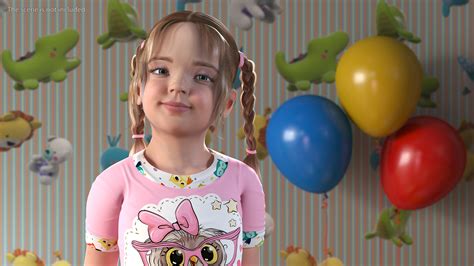 3D Child Girl Home Style Rigged model | 3D Molier International