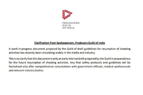 Producers Guild: Safety protocol for shooting yet to be formalised