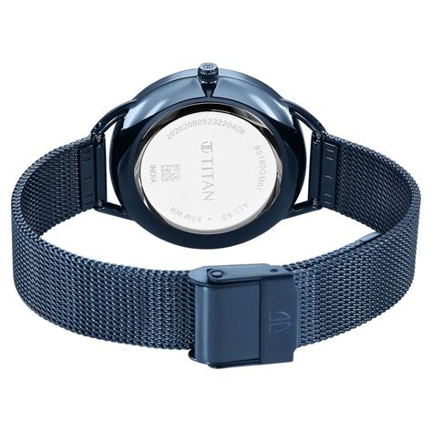 Buy Online Titan Slimline Quartz Analog Mother Of Pearl Dial Blue ...