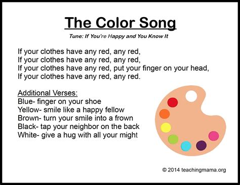 Words Rhyming With Colors