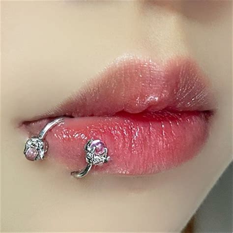 S-shaped Law Lip Ring, Lip Piercing, Sweet Gem Lip Ring, Nose Ring ...