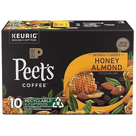 Peet's Coffee, Honey Almond Light Roast K-cup Coffee Pods Carton - 10 ...