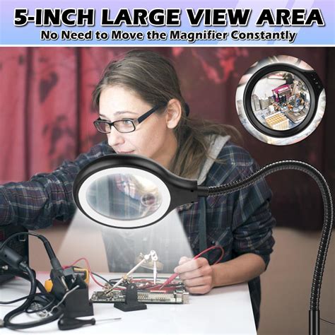 Flexible Magnifier Floor Magnifying Glass 10X 20X With Floor Stand And