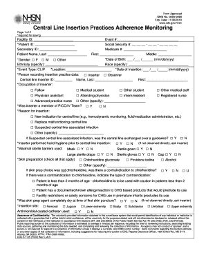 Fillable Online Central Line Insertion Practices Adherence Monitoring ...