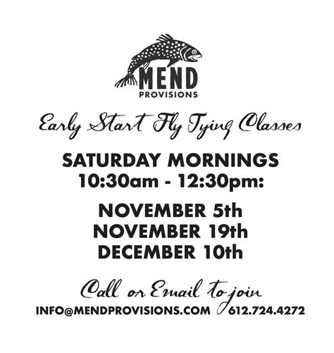 Journal - BEGINNER FLY TYING CLASSES - Mend Provisions