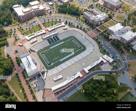 Aerial view of Jerry Richardson Stadium at the University of North ...