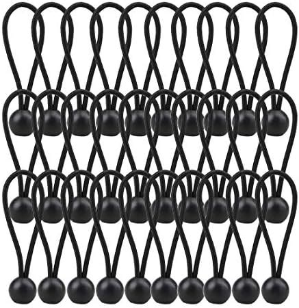 Bungee Balls, AOPRIE 30 Pack Black HeavyWeight 4 inches Tarp Bungee ...