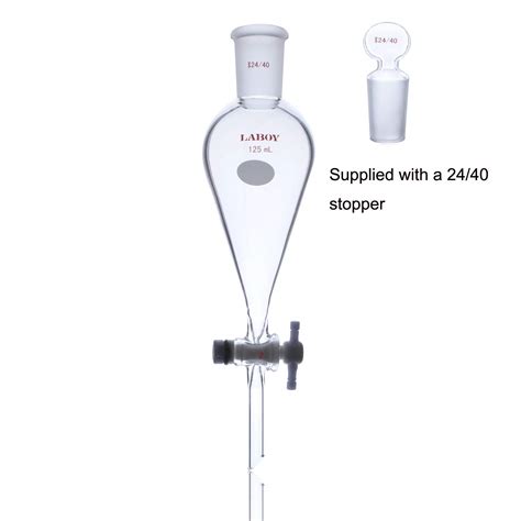 Buy Laboy Glass 125mL Conical Separatory Funnel with 24/40 Joint at Top ...