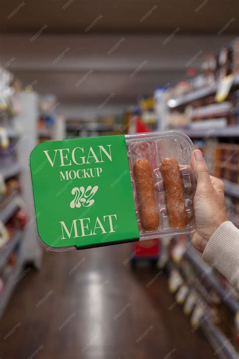 Premium PSD | Supermarket vegan food packaging mockup