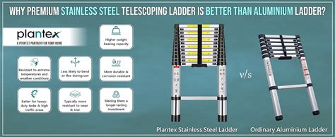 Plantex Ladder for Home Stainless Steel Telescopic Ladder/Extendable ...