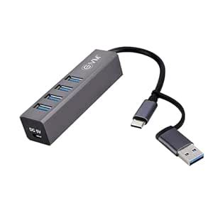 EVM 5in-1 Dual USB HUB (Type-C + USB) - 3.0 Type-C with 4xUSB 3.0-5Gbps ...