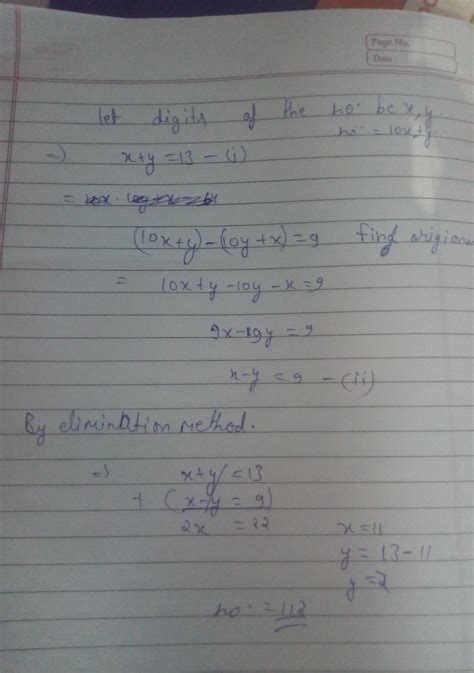 Q1-The sum of digits of a two digit number is 13. The number obtained ...
