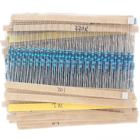 McIgIcM Resistor kit,600pcs Electronics 1/4W Metal Film Resistor kit 1% ...