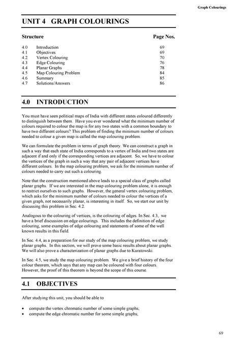 Block-2 MS-033 Unit-4 - Graph Colourings UNIT 4 GRAPH COLOURINGS ...