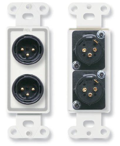 RDL D-XLR2M Dual XLR 3-pin Male Jacks on Decora Wall Plate-Solder Type ...