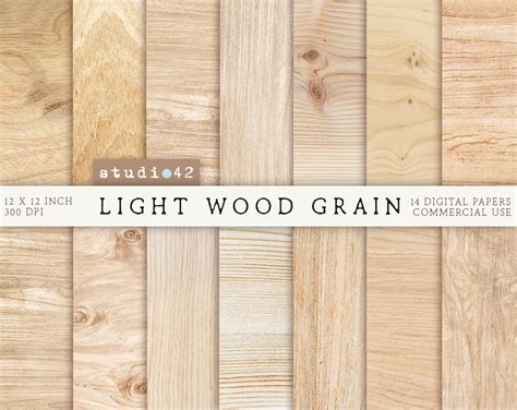 Wood Grain Textures Digital Paper, Natural Wood Digital Paper, Wood ...
